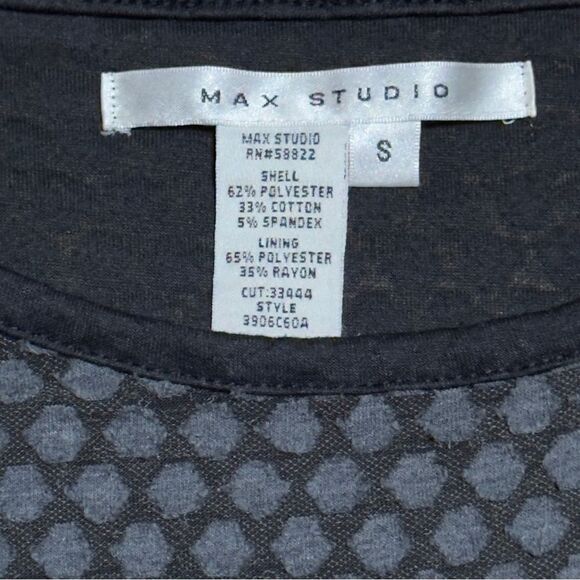 MAX STUDIO Gray Textured Knit Jersey Fit & Flare Dress SMALL - Picture 9 of 10